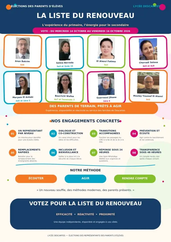 Profession de foi de LA LISTE DU RENOUVEAU